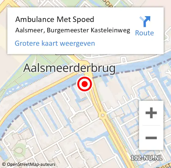 Locatie op kaart van de 112 melding: Ambulance Met Spoed Naar Aalsmeer, Burgemeester Kasteleinweg op 11 oktober 2023 06:24