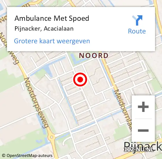 Locatie op kaart van de 112 melding: Ambulance Met Spoed Naar Pijnacker, Acacialaan op 11 oktober 2023 10:33