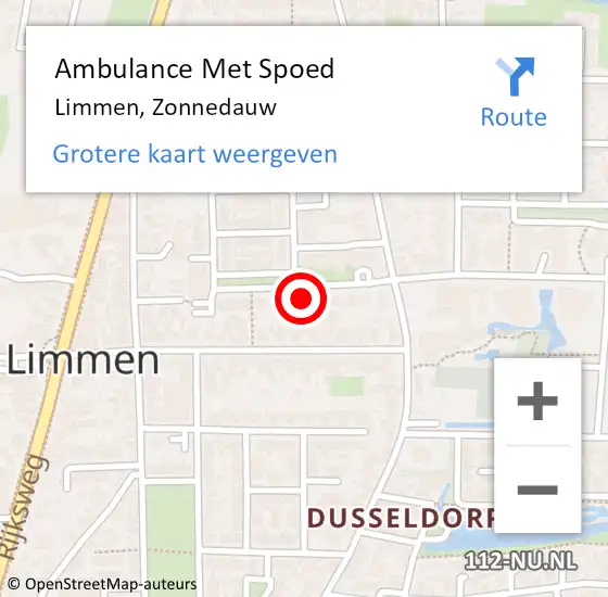 Locatie op kaart van de 112 melding: Ambulance Met Spoed Naar Limmen, Zonnedauw op 11 oktober 2023 11:00