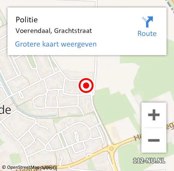 Locatie op kaart van de 112 melding: Politie Voerendaal, Grachtstraat op 11 oktober 2023 11:55