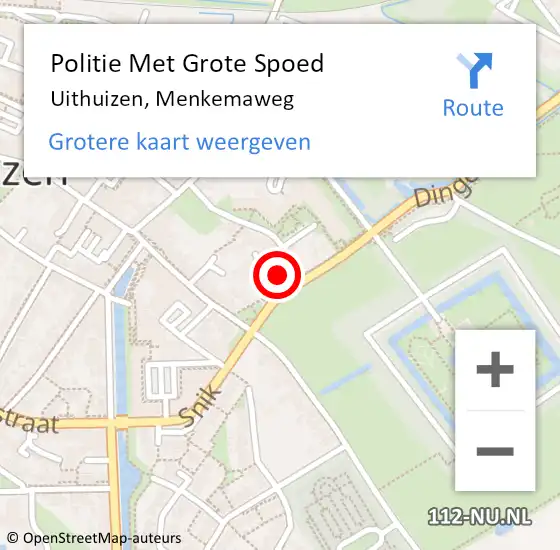 Locatie op kaart van de 112 melding: Politie Met Grote Spoed Naar Uithuizen, Menkemaweg op 11 oktober 2023 15:36