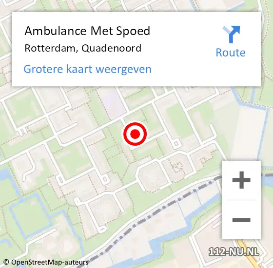 Locatie op kaart van de 112 melding: Ambulance Met Spoed Naar Rotterdam, Quadenoord op 11 oktober 2023 23:24
