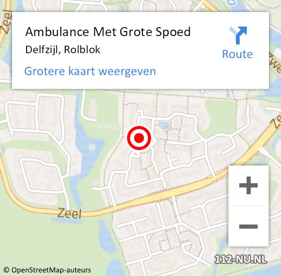 Locatie op kaart van de 112 melding: Ambulance Met Grote Spoed Naar Delfzijl, Rolblok op 12 oktober 2023 01:02
