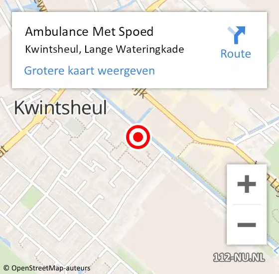 Locatie op kaart van de 112 melding: Ambulance Met Spoed Naar Kwintsheul, Lange Wateringkade op 12 oktober 2023 07:31