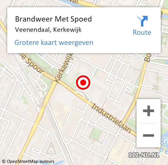Locatie op kaart van de 112 melding: Brandweer Met Spoed Naar Veenendaal, Kerkewijk op 12 oktober 2023 08:16
