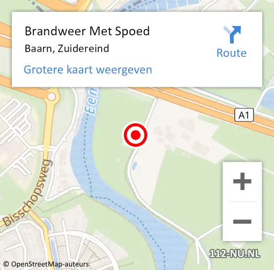 Locatie op kaart van de 112 melding: Brandweer Met Spoed Naar Baarn, Zuidereind op 12 oktober 2023 08:57