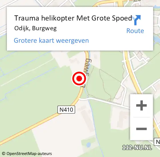 Locatie op kaart van de 112 melding: Trauma helikopter Met Grote Spoed Naar Odijk, Burgweg op 12 oktober 2023 10:00