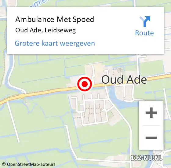 Locatie op kaart van de 112 melding: Ambulance Met Spoed Naar Oud Ade, Leidseweg op 12 oktober 2023 10:23