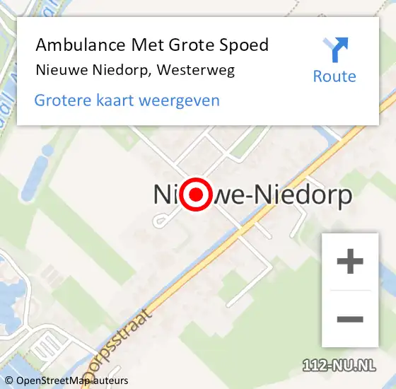 Locatie op kaart van de 112 melding: Ambulance Met Grote Spoed Naar Nieuwe Niedorp, Westerweg op 12 oktober 2023 12:13