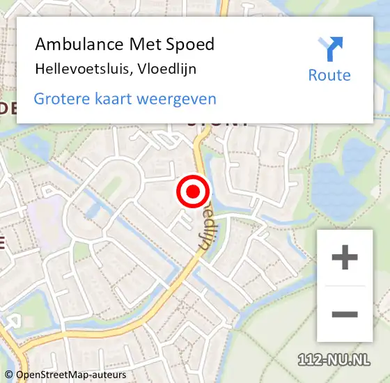 Locatie op kaart van de 112 melding: Ambulance Met Spoed Naar Hellevoetsluis, Vloedlijn op 12 oktober 2023 12:31