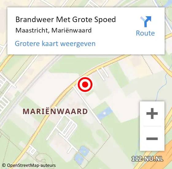 Locatie op kaart van de 112 melding: Brandweer Met Grote Spoed Naar Maastricht, Mariënwaard op 12 oktober 2023 13:13
