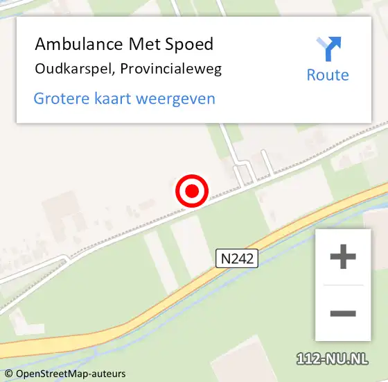 Locatie op kaart van de 112 melding: Ambulance Met Spoed Naar Oudkarspel, Provincialeweg op 13 oktober 2023 00:48