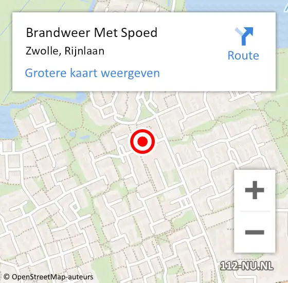 Locatie op kaart van de 112 melding: Brandweer Met Spoed Naar Zwolle, Rijnlaan op 13 oktober 2023 03:44