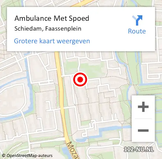 Locatie op kaart van de 112 melding: Ambulance Met Spoed Naar Schiedam, Faassenplein op 13 oktober 2023 07:52