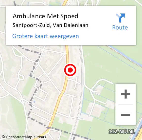 Locatie op kaart van de 112 melding: Ambulance Met Spoed Naar Santpoort-Zuid, Van Dalenlaan op 13 oktober 2023 09:39