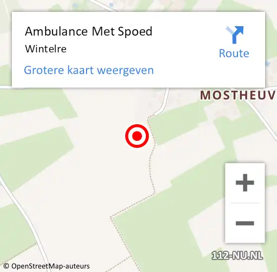 Locatie op kaart van de 112 melding: Ambulance Met Spoed Naar Wintelre op 13 oktober 2023 09:43