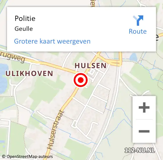 Locatie op kaart van de 112 melding: Politie Geulle op 13 oktober 2023 10:04