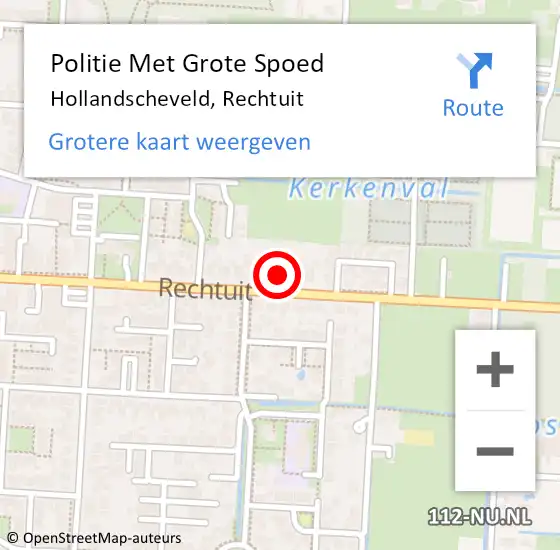 Locatie op kaart van de 112 melding: Politie Met Grote Spoed Naar Hollandscheveld, Rechtuit op 13 oktober 2023 11:23