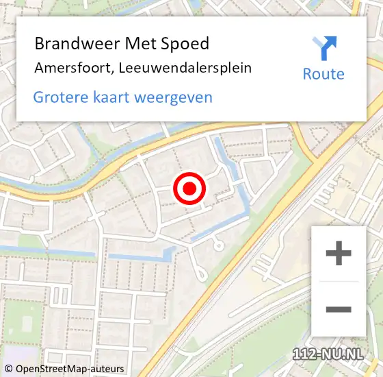Locatie op kaart van de 112 melding: Brandweer Met Spoed Naar Amersfoort, Leeuwendalersplein op 13 oktober 2023 12:56