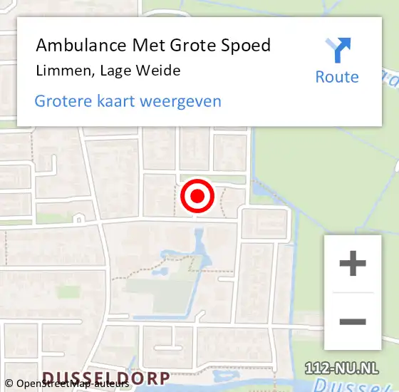 Locatie op kaart van de 112 melding: Ambulance Met Grote Spoed Naar Limmen, Lage Weide op 13 oktober 2023 14:19