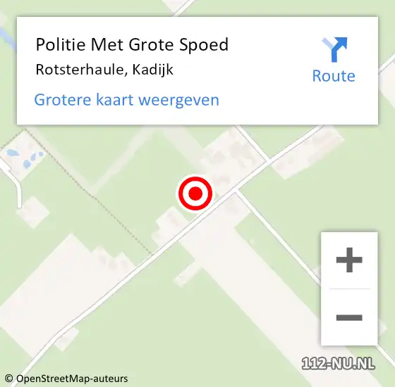 Locatie op kaart van de 112 melding: Politie Met Grote Spoed Naar Rotsterhaule, Kadijk op 13 oktober 2023 14:27
