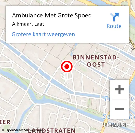 Locatie op kaart van de 112 melding: Ambulance Met Grote Spoed Naar Alkmaar, Laat op 13 oktober 2023 18:59
