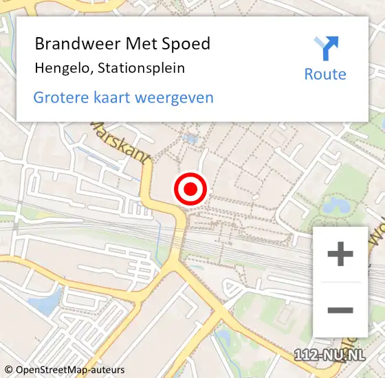 Locatie op kaart van de 112 melding: Brandweer Met Spoed Naar Hengelo, Stationsplein op 13 oktober 2023 19:27