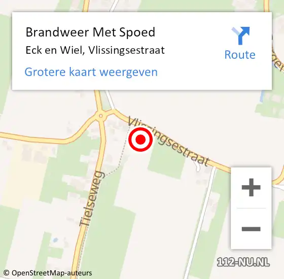 Locatie op kaart van de 112 melding: Brandweer Met Spoed Naar Eck en Wiel, Vlissingsestraat op 13 oktober 2023 21:03