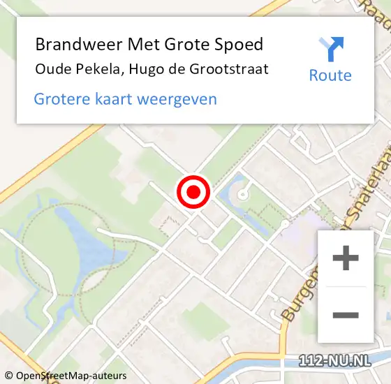 Locatie op kaart van de 112 melding: Brandweer Met Grote Spoed Naar Oude Pekela, Hugo de Grootstraat op 13 oktober 2023 21:20