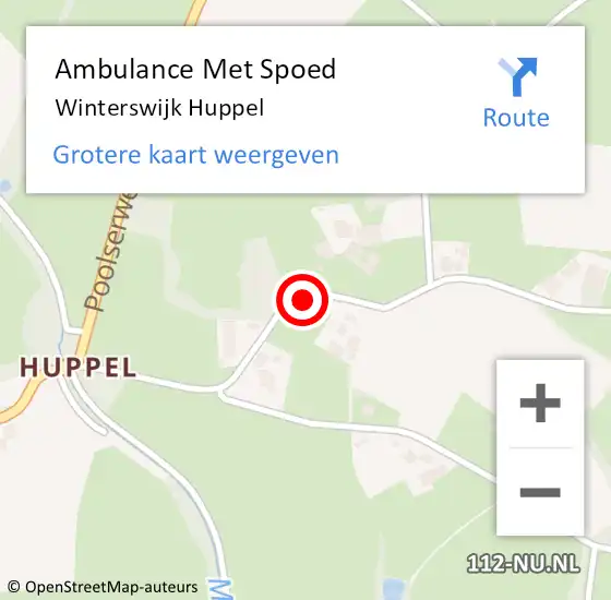 Locatie op kaart van de 112 melding: Ambulance Met Spoed Naar Winterswijk Huppel op 13 oktober 2023 22:34