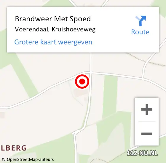 Locatie op kaart van de 112 melding: Brandweer Met Spoed Naar Voerendaal, Kruishoeveweg op 13 oktober 2023 23:10