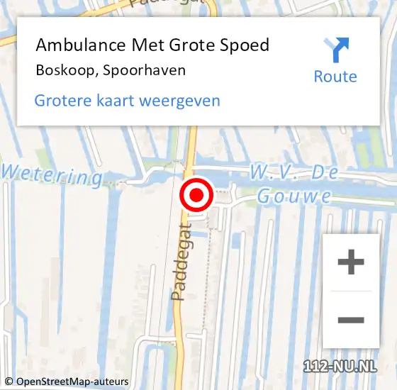 Locatie op kaart van de 112 melding: Ambulance Met Grote Spoed Naar Boskoop, Spoorhaven op 14 oktober 2023 08:18