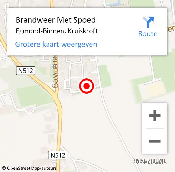Locatie op kaart van de 112 melding: Brandweer Met Spoed Naar Egmond-Binnen, Kruiskroft op 14 oktober 2023 09:02