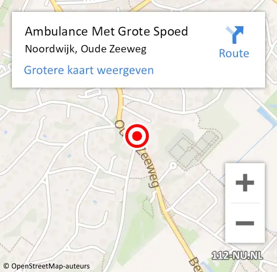 Locatie op kaart van de 112 melding: Ambulance Met Grote Spoed Naar Noordwijk, Oude Zeeweg op 14 oktober 2023 14:23