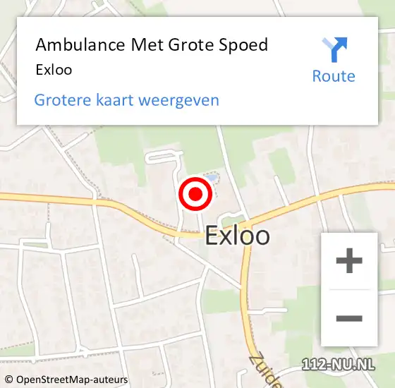 Locatie op kaart van de 112 melding: Ambulance Met Grote Spoed Naar Exloo op 14 oktober 2023 15:16
