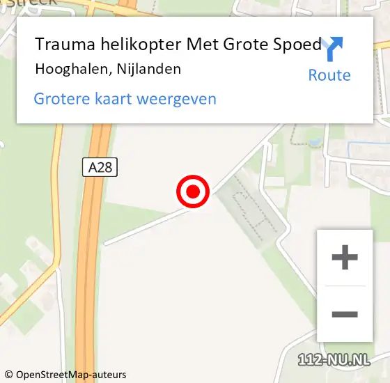 Locatie op kaart van de 112 melding: Trauma helikopter Met Grote Spoed Naar Hooghalen, Nijlanden op 14 oktober 2023 15:25