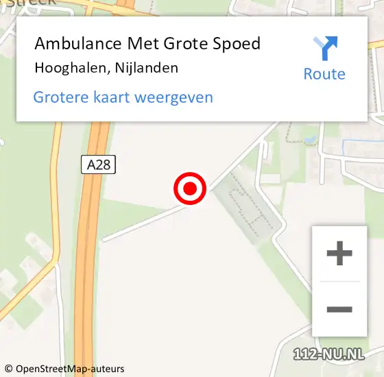 Locatie op kaart van de 112 melding: Ambulance Met Grote Spoed Naar Hooghalen, Nijlanden op 14 oktober 2023 15:27