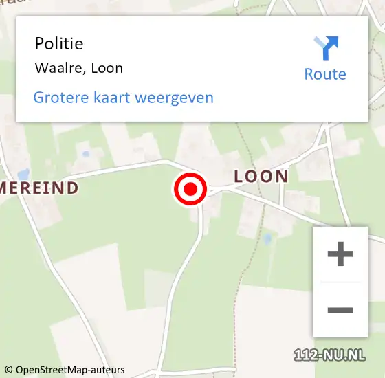Locatie op kaart van de 112 melding: Politie Waalre, Loon op 14 oktober 2023 16:46