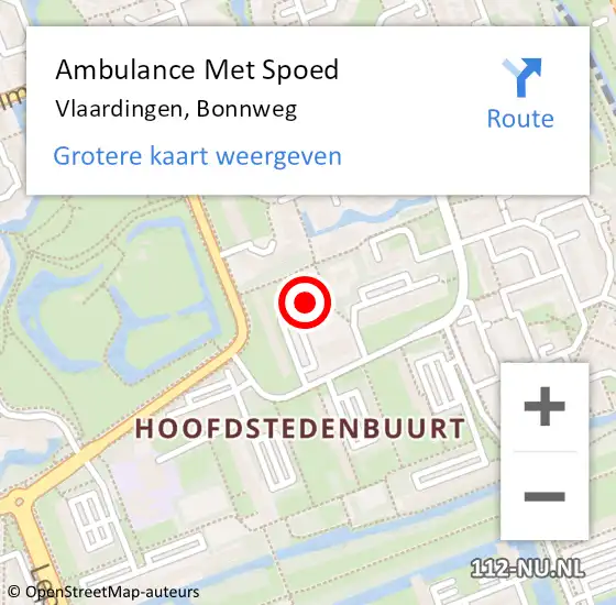 Locatie op kaart van de 112 melding: Ambulance Met Spoed Naar Vlaardingen, Bonnweg op 14 oktober 2023 17:49