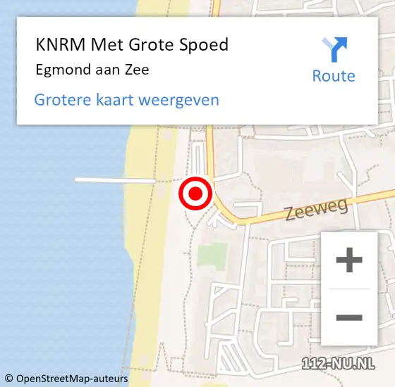 Locatie op kaart van de 112 melding: KNRM Met Grote Spoed Naar Egmond aan Zee op 14 oktober 2023 18:13