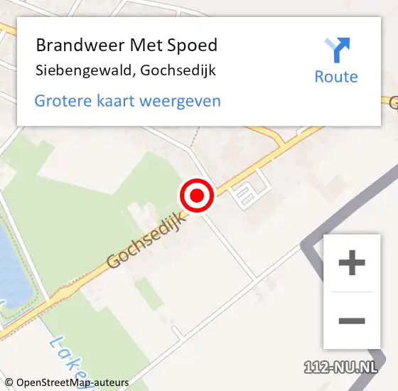 Locatie op kaart van de 112 melding: Brandweer Met Spoed Naar Siebengewald, Gochsedijk op 15 oktober 2023 00:13
