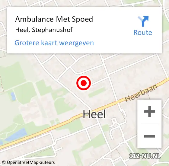 Locatie op kaart van de 112 melding: Ambulance Met Spoed Naar Heel, Stephanushof op 15 oktober 2023 09:58