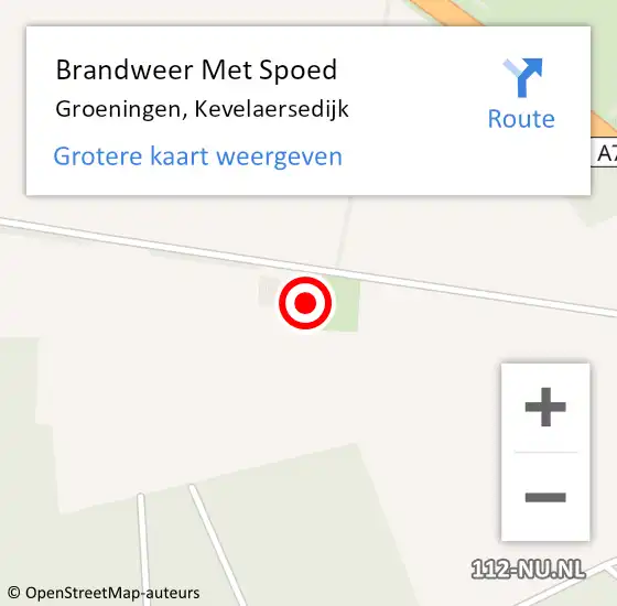 Locatie op kaart van de 112 melding: Brandweer Met Spoed Naar Groeningen, Kevelaersedijk op 15 oktober 2023 10:04