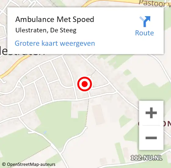 Locatie op kaart van de 112 melding: Ambulance Met Spoed Naar Ulestraten, De Steeg op 15 oktober 2023 10:21