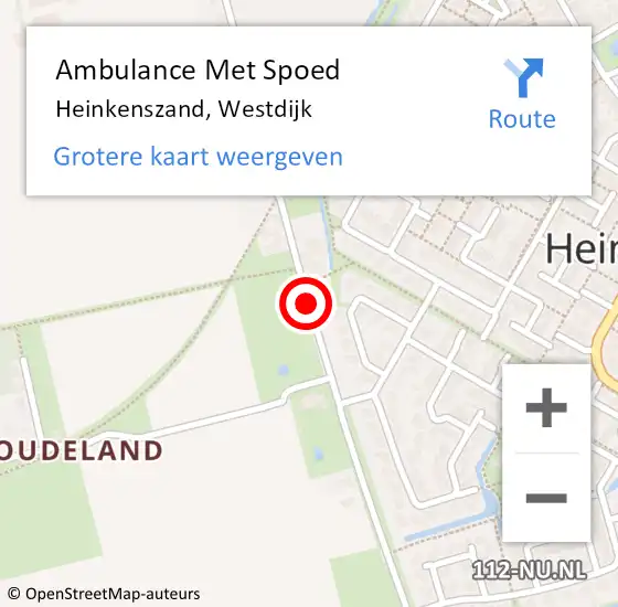Locatie op kaart van de 112 melding: Ambulance Met Spoed Naar Heinkenszand, Westdijk op 11 september 2014 17:02