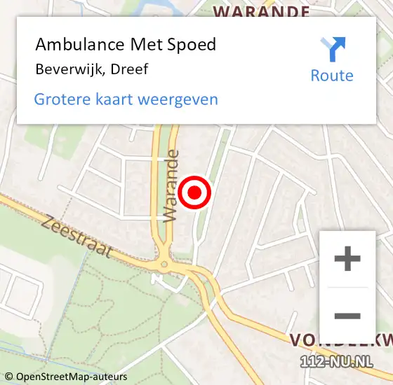 Locatie op kaart van de 112 melding: Ambulance Met Spoed Naar Beverwijk, Dreef op 15 oktober 2023 17:34
