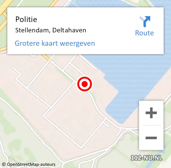 Locatie op kaart van de 112 melding: Politie Stellendam, Deltahaven op 16 oktober 2023 16:32