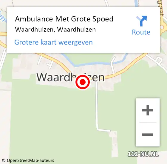 Locatie op kaart van de 112 melding: Ambulance Met Grote Spoed Naar Waardhuizen, Waardhuizen op 16 oktober 2023 16:38