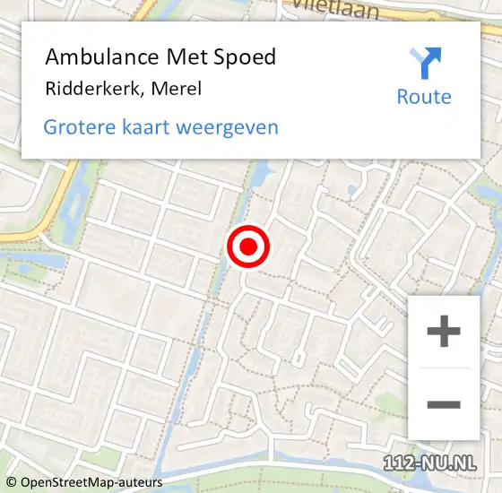 Locatie op kaart van de 112 melding: Ambulance Met Spoed Naar Ridderkerk, Merel op 16 oktober 2023 19:29