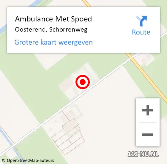 Locatie op kaart van de 112 melding: Ambulance Met Spoed Naar Oosterend, Schorrenweg op 17 oktober 2023 08:24